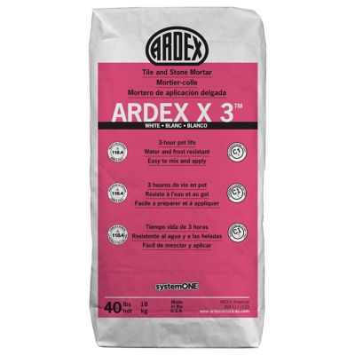 Ardex X3 Tile and Stone White Thinset Mortar - 40 lbs