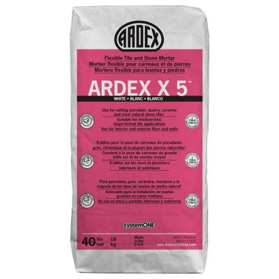 Ardex X5 Tile and Stone White Thinset Mortar - 40 lbs