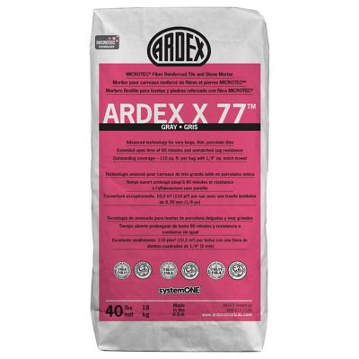 Ardex X77 Reinforced Tile and Stone Grey Thinset Mortar - 40 lbs