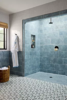 Laura Park Cosmo Aegean Blue Porcelain Wall and Floor Tile - 8 in
