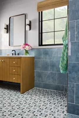 Laura Park Cosmo Aegean Blue Porcelain Wall and Floor Tile - 8 in