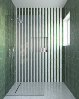 Zellige Shamrock Gloss Ceramic Subway Wall and Floor Tile - 2 x 6