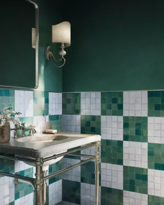 Zellige Light Grey Gloss Ceramic Mosaic Floor and Wall Tile - The