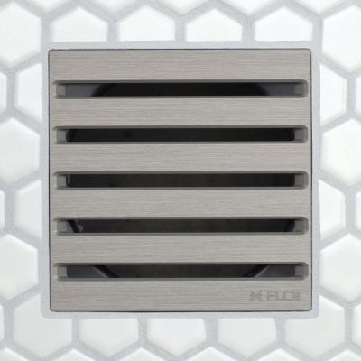 FloFX Brushed Nickel Clean Lines Shower Drain Grate