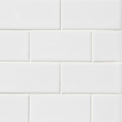 Imperial Bianco Gloss Ceramic Subway Wall Tile - 3 x 6 in.