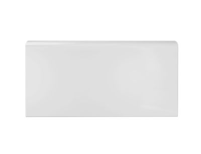 Imperial Bianco Gloss Long Side Bullnose Ceramic Subway Wall Tile - 4 x 8 in.