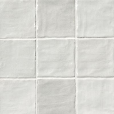 Riad White Ceramic Wall Tile - 4 x 4 in.