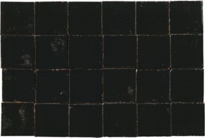 Zellige Black Gloss Ceramic Mosaic Floor and Wall Tile