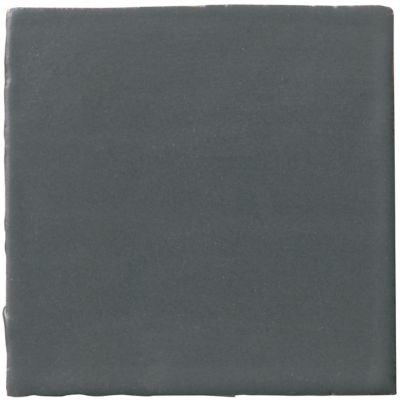 Zellige Dark Grey Gloss Ceramic Floor and Wall Tile - 4 x 4 in.