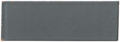 Zellige Dark Grey Gloss Ceramic Floor and Wall Tile - 2 x 6 in.