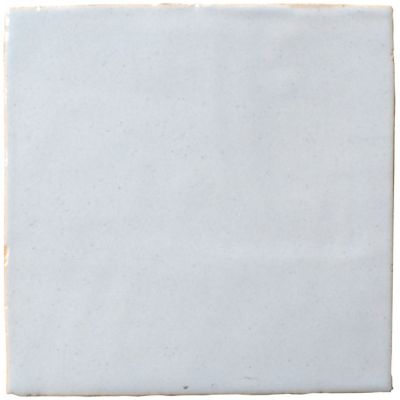 Zellige Light Grey Gloss Ceramic Floor and Wall Tile - 4 x 4 in.