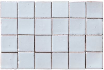 Zellige Light Grey Gloss Ceramic Mosaic Floor and Wall Tile