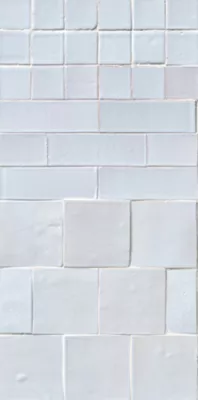 Zellige Light Grey Gloss Ceramic Mosaic Floor and Wall Tile - The