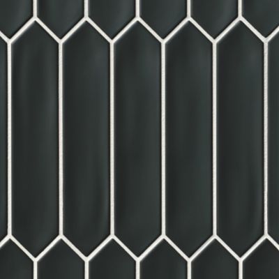 Lanse Matte Black Picket Ceramic Wall Tile - 2 x 9 in.