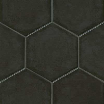 Black Hex Porcelain Wall and Floor Tile - 10 in. - The Tile Shop