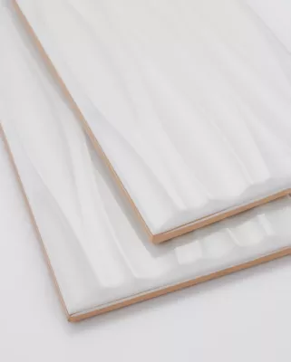 Krea Arctic Matte Rippled Ceramic Wall Tile - 4 x 16 in. - The