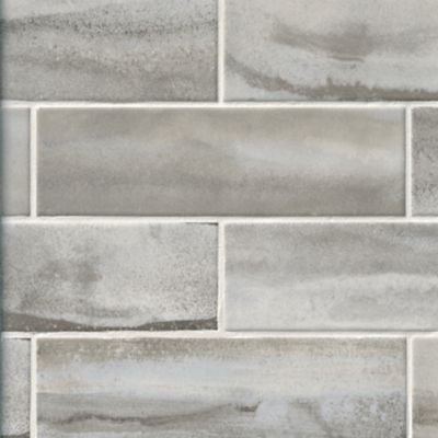 Lux Silver Porcelain Wall Tile - 3 x 10 in.