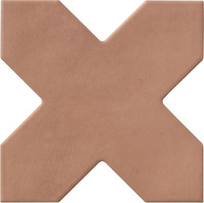 Kasbah Cross Terracotta Porcelain Wall and Floor Tile - 4.7 x 4.7 in.