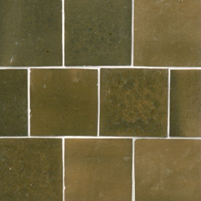 Zellige Dirty Blue Gloss Ceramic Wall and Floor Tile - 4 x 4 in.