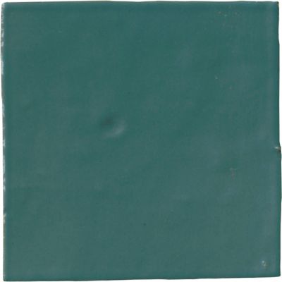 Zellige Turquoise Gloss Ceramic Wall and Floor Tile - 4 x 4 in.