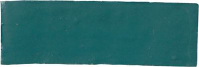 Zellige Turquoise Gloss Ceramic Subway Wall and Floor Tile - 2 x 6 in.