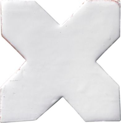 Zellige White Chabone Cross Gloss Ceramic Wall and Floor Tile - 6 x 6 in.