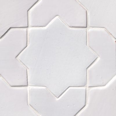 Zellige White Chabone Cross Gloss Ceramic Wall and Floor Tile - 6 x 6 in.