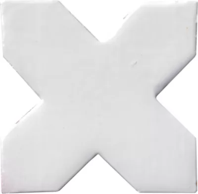 Zellige White Chabone Cross Gloss Ceramic Wall and Floor Tile - 6