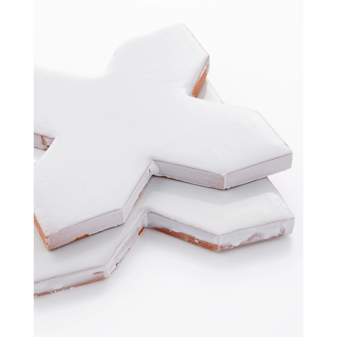 Zellige White Chabone Cross Gloss Ceramic Wall and Floor Zellige White Chabone Cross Gloss Ceramic Wall and Floor