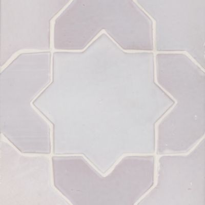 Zellige White Chabone Cross Matte Ceramic Wall and Floor Tile - 6 x 6 in.