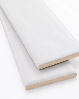 Nikki Chu Luxor Winter White Ceramic Wall Tile - 2.5 x 10 in