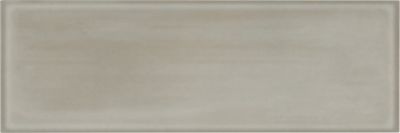 Glassalike Gloss Flat Taupe Porcelain Subway Wall and Floor Tile - 4 x 12 in.