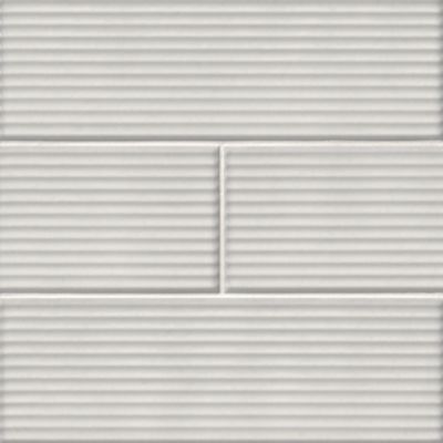 Glassalike Gloss Groove Bianco Porcelain Subway Wall Tile - 4 x 12 in.