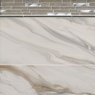 Prestige Cappuccino Ceramic Glossy Wall Tile - 12 x 35 in