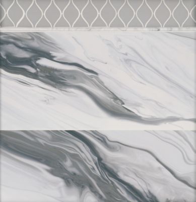 Prestige Grey Ceramic Glossy Wall Tile - 12 x 35 in.