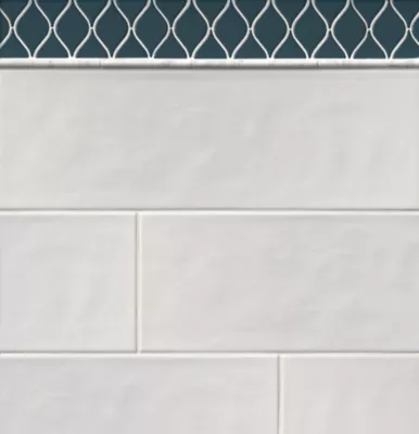 Maeva White Ceramic Wall Tile - 8 x 24 in. - The Tile Shop