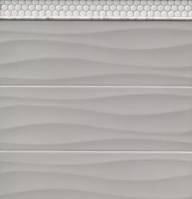 Marta Gris Waves Ceramic Wall Tile - 8 x 24 in. - The Tile Shop
