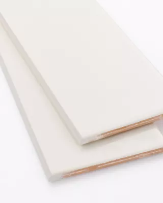 Signature Ivory Glossy Ceramic Long Side Bullnose Wall Trim Tile