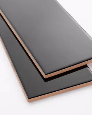 Signature Black Gloss Ceramic Subway Wall Tile - 4 x 12 in. - The
