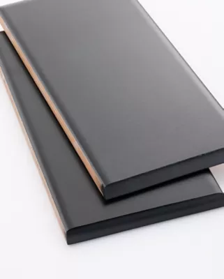 Signature Black Matte Ceramic RES Bullnose Wall Trim Tile - 3 x 6