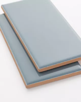 Signature Slate Blue Gloss Ceramic Subway Wall Tile - 3 x 6 in