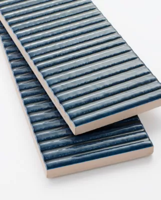 デープブルー Murano Deep Blue Glossy Ceramic Wall Tile - 3 x 12 in. - The Tile Shop
