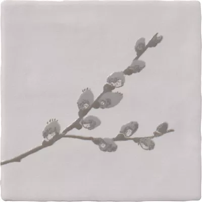 Laura Ashley Pussy Willow Charcoal Porcelain Wall Tile - 5 x 5 in