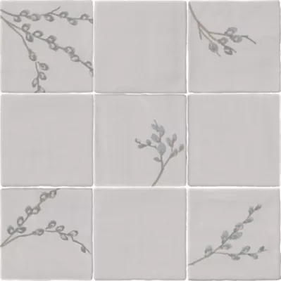 Laura Ashley Pussy Willow Sea Spray Porcelain Wall Tile - 5 x 5 in