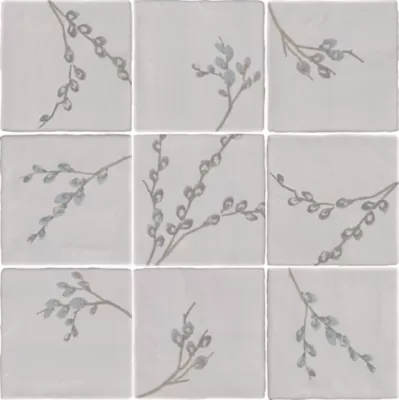 Laura Ashley Pussy Willow Sea Spray Porcelain Wall Tile - 5 x 5 in