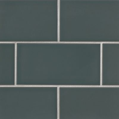 Imperial Pewter Gloss Ceramic Subway Tile - 4 x 8 in.