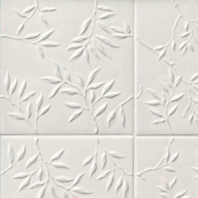 4-D Nature White Porcelain Wall Tile - 8 in.