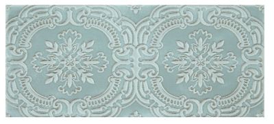 Chantilly Aqua Tulle Ceramic Subway Wall Tile - 4 x 10 in.