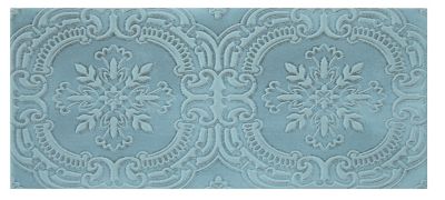 Chantilly Steel Blue Tulle Ceramic Wall Tile Sample