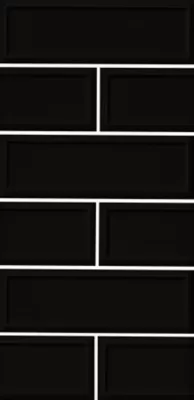 Imperial Black Frame Gloss Ceramic Subway Wall Tile - 4 x 12 in